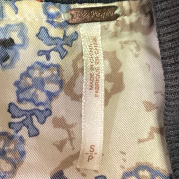 Free People Women's Blue Multicolor Floral Paisley Quilted Bomber Coat Jacket S - Picture 4 of 5